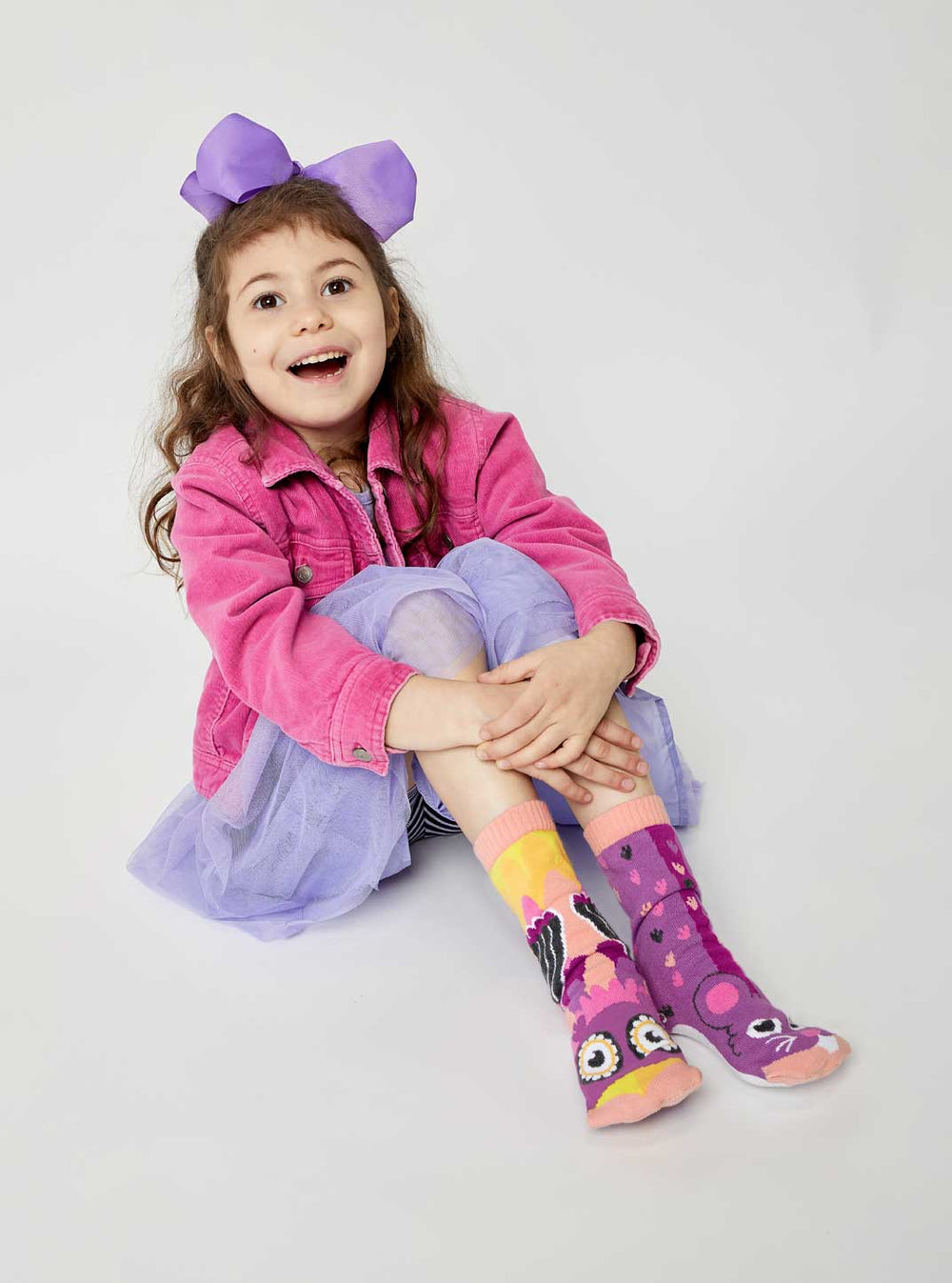 Owl & Mouse Pal Socks model girl