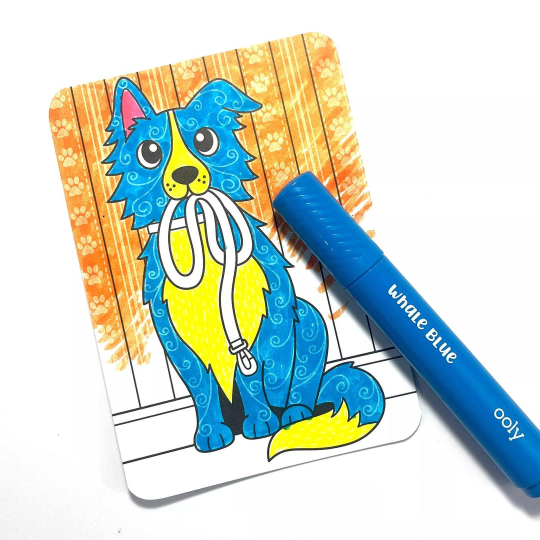 Ooly Undercover Art Dog Days blue colored