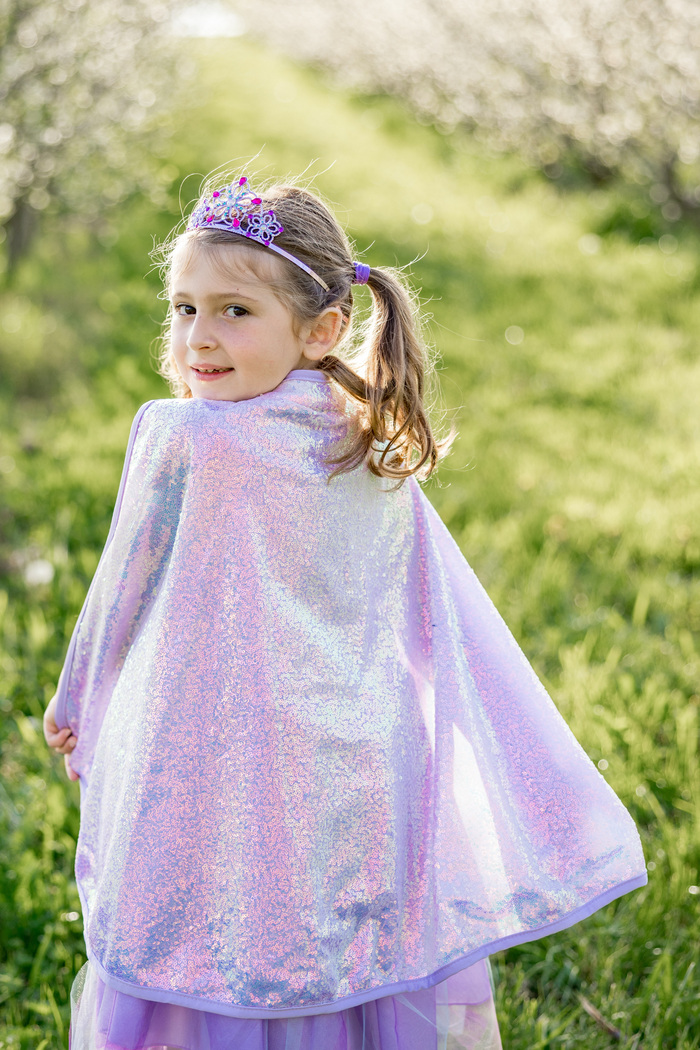 Creative Education Lilac Sequins Cape model close