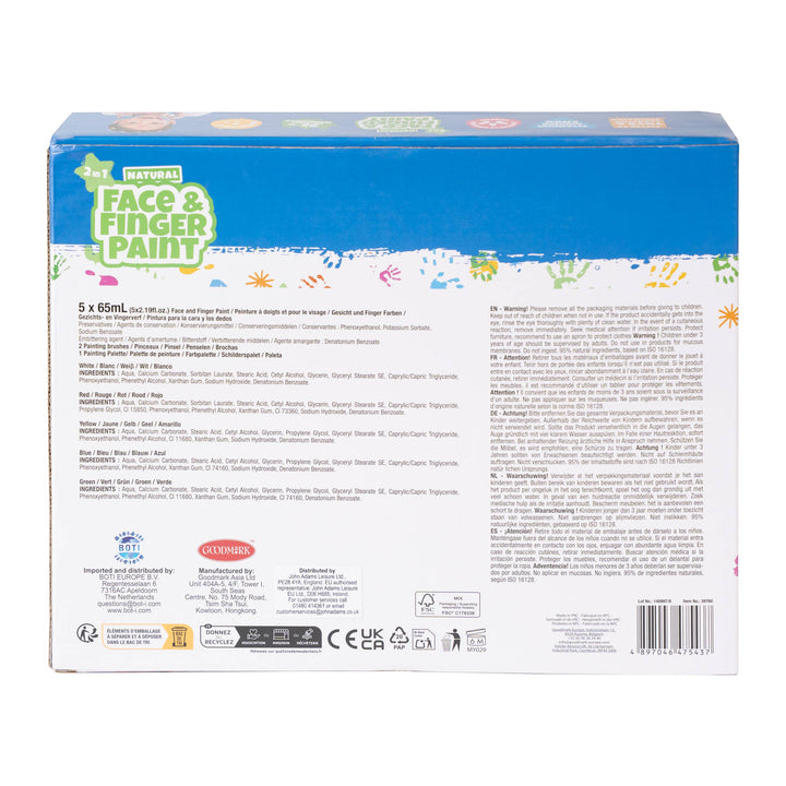 Natural Face & Finger Paint Paint Set back