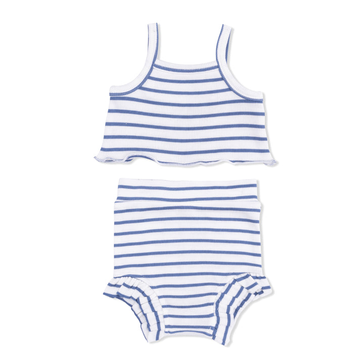Navy Stripe Tank & Shorts Set
