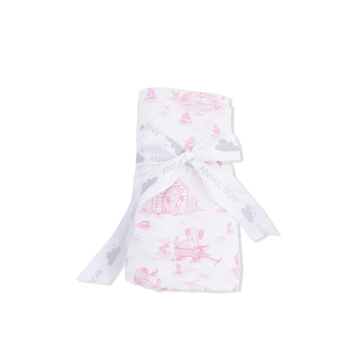 Pink Puppy Toile Swaddle