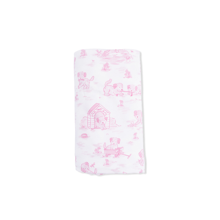 Pink Puppy Toile Swaddle
