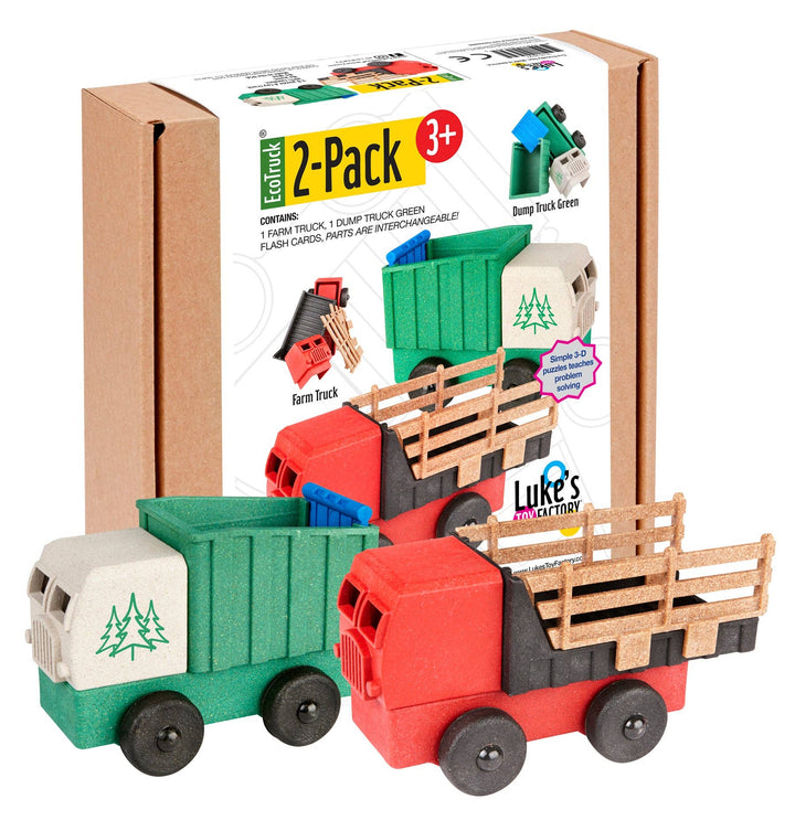 Farm Truck & Green Dump Truck 2 Pack