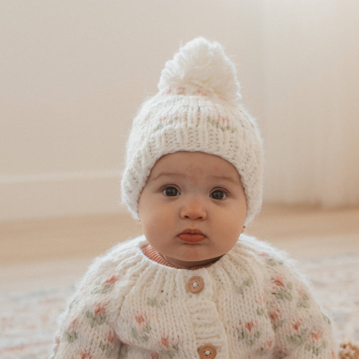 Bitty Blooms Blush Beanie Hat