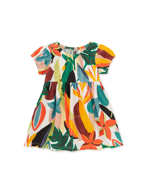 Tea Collection Parakeet Tropicalia Puff Sleeve Baby Dress