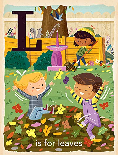 T is for Thankful book leaves page