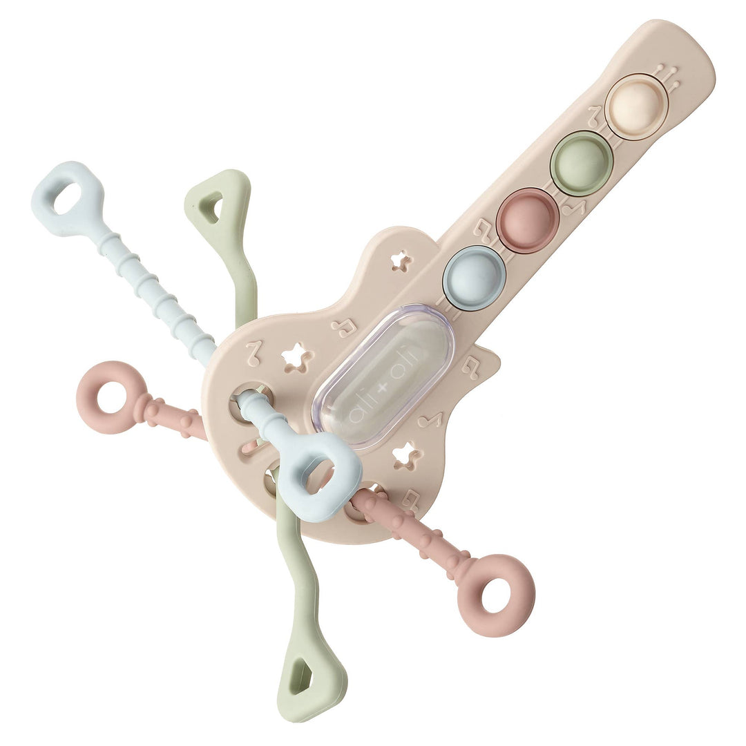Ali + Oli Guitar Sensory Pull & Teether Activity Toy strings