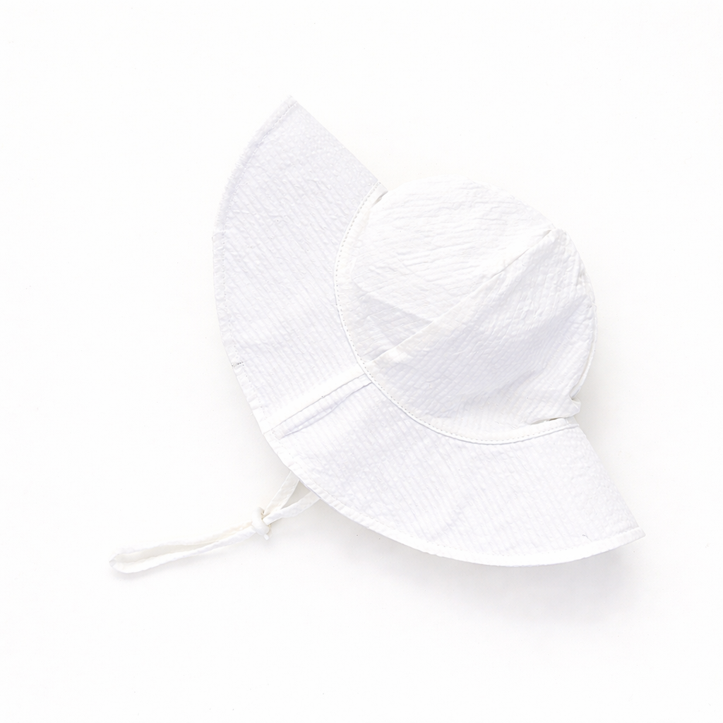 Huggalugs White Seersucker Sunhat