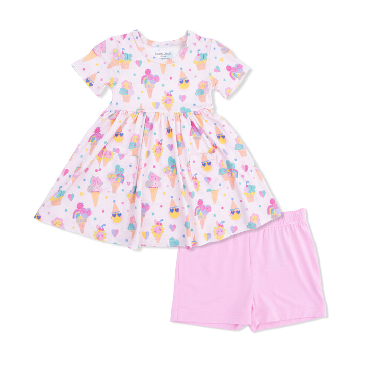 Ice Cream Fun Crew Baby Dress & Shorts