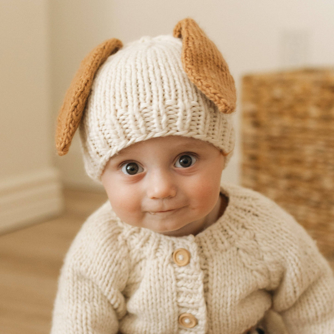 Huggalugs Puppy ears Beanie hat model too