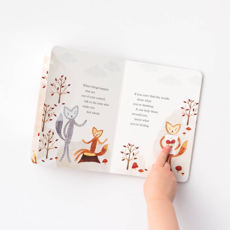 Fox's Navigating Change Plush Snuggler Set second book open