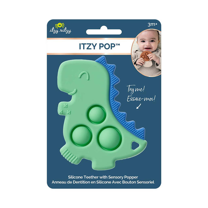 Itzy Ritzy Dino Itzy Pop™ Sensory Popper Toy package