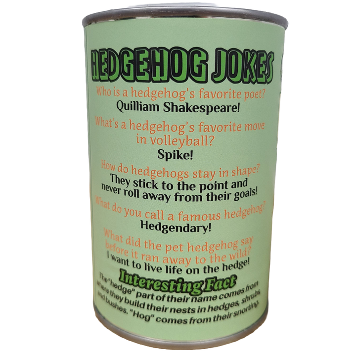 Canned Gifts Canned Hedgehog back