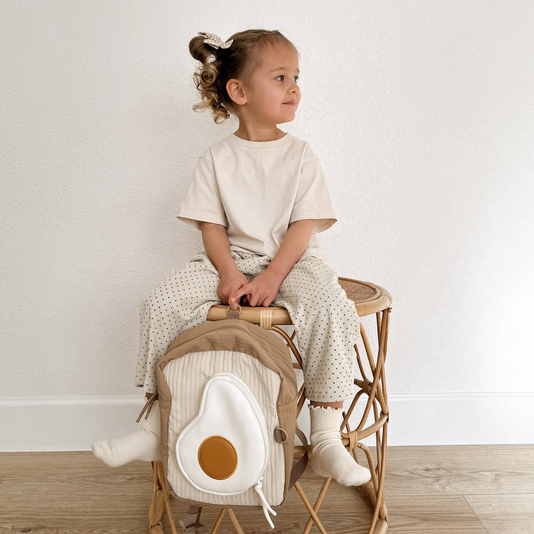 Little Lamb Kind Toast Toddler backpack bench