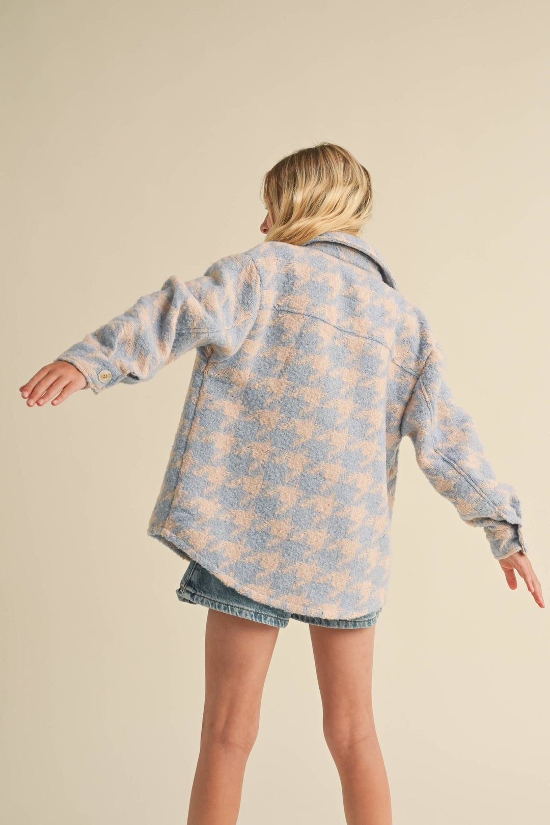 Heart & Arrow Houndstooth Shacket back