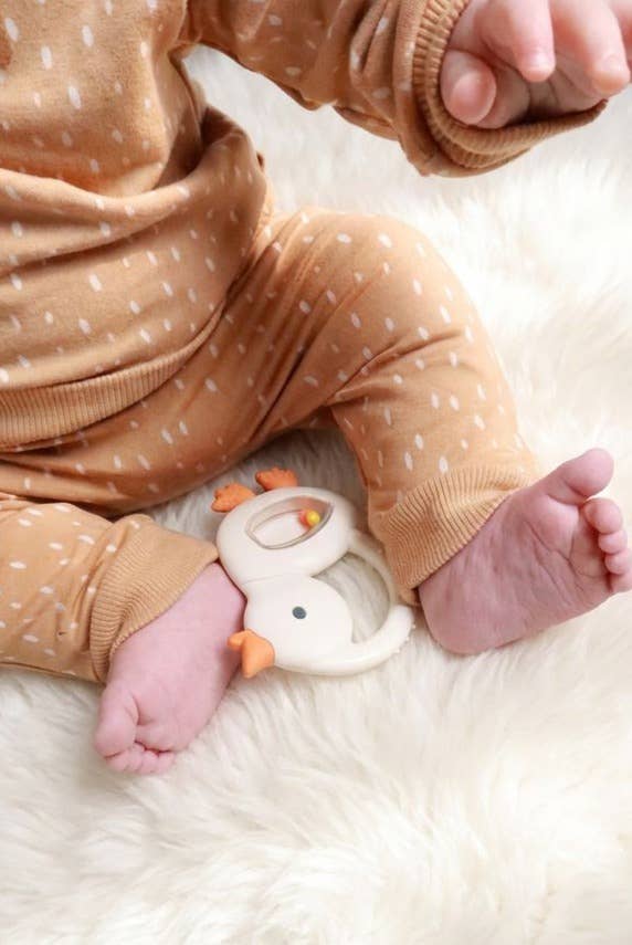 Itzy Ritzy Goose Bitzy Shake model feet
