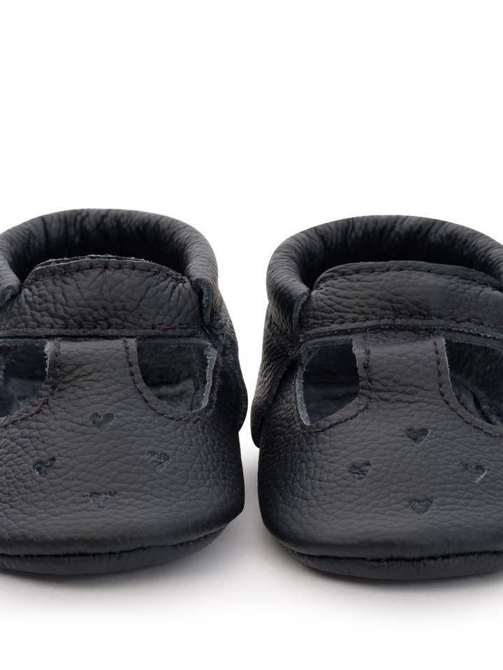 Black Mary Jane Baby Moccasins