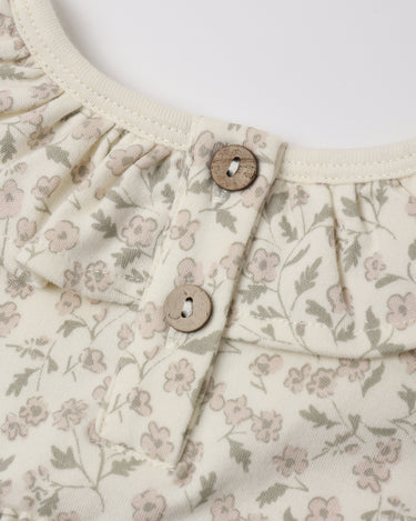 Floret Ruffle Collar Jersey Dress