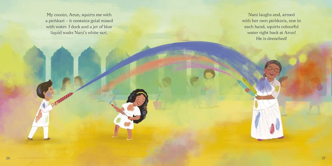 Holi childrens book throwing 