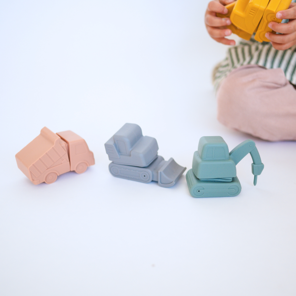 Silicone Construction Bath Toy Set model closeup