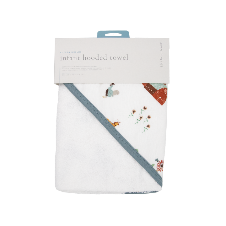 Little Unicorn Farmyard Infant Hooded Towel package