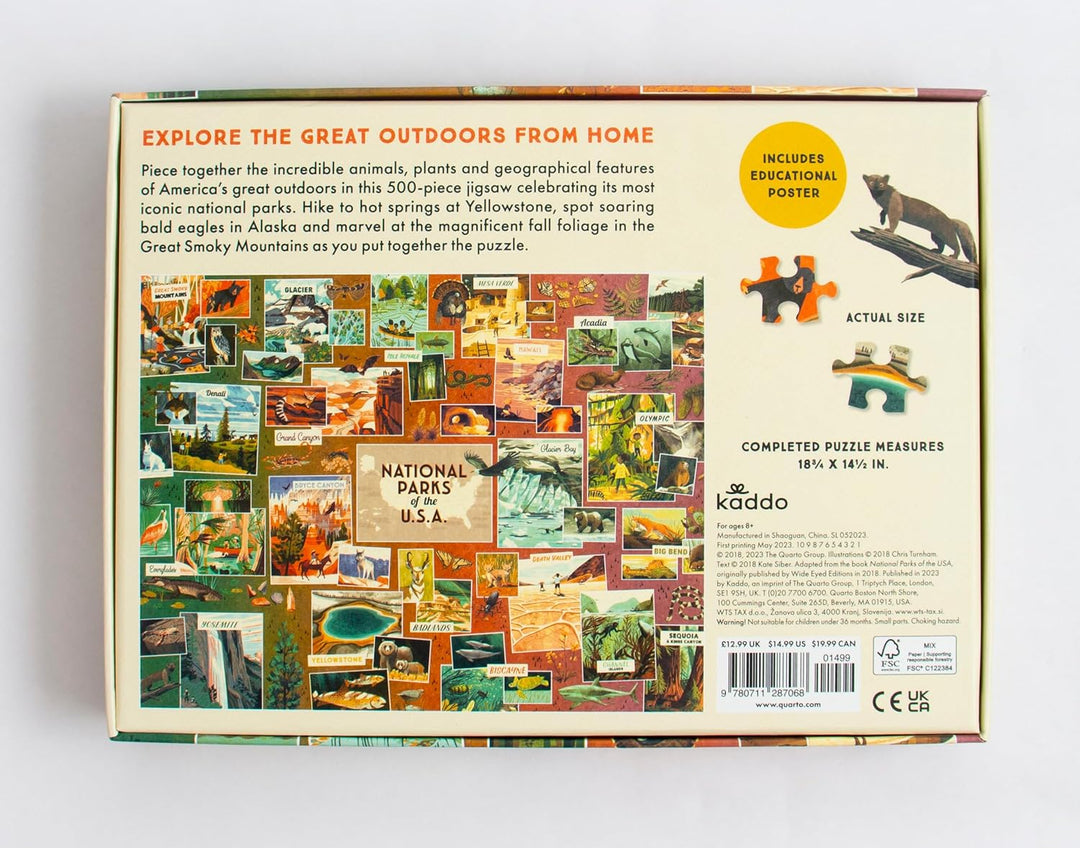 National Parks of the USA Puzzle back