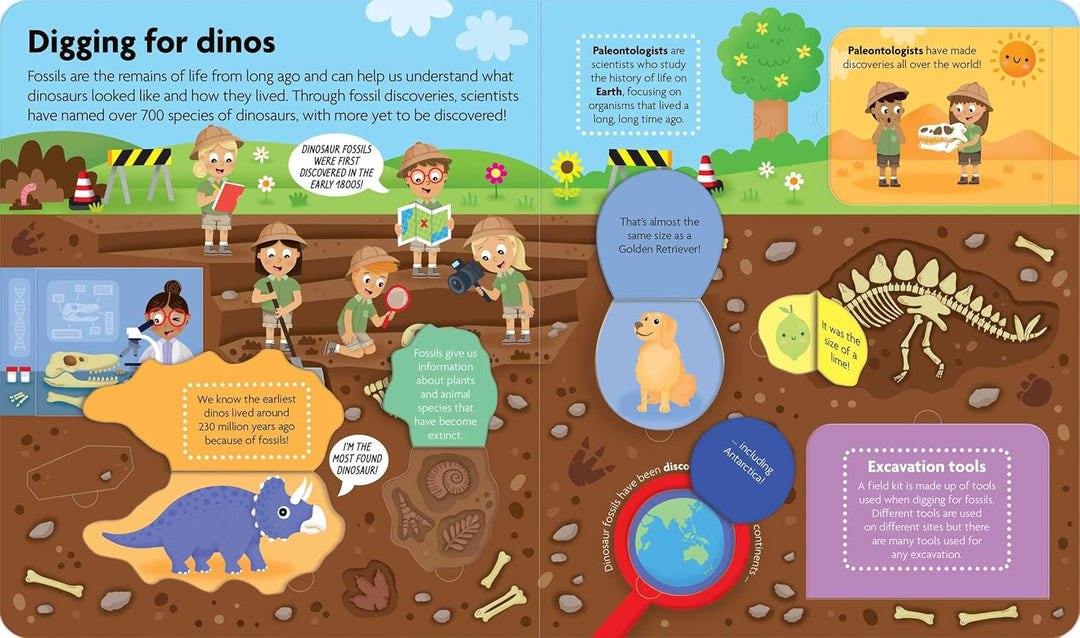 Funfacts Discover Dinosaurs book  digging