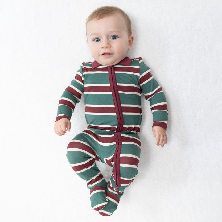 Angel Dear Rugby Stripe Polo Footie model