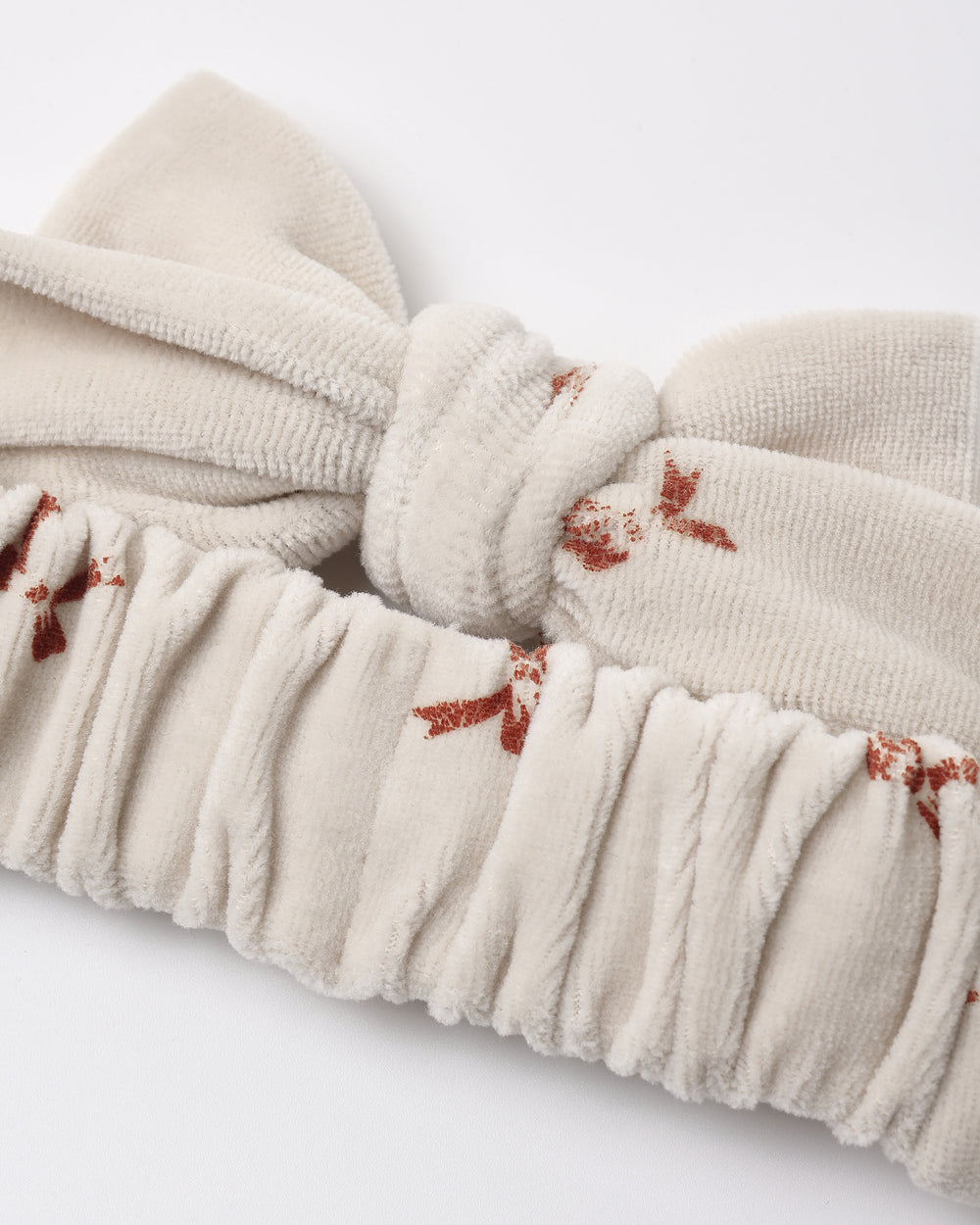 Quincy Mae Red Bow Velour Headband close