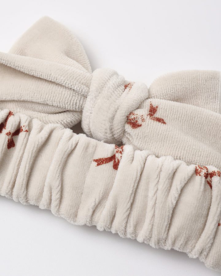 Quincy Mae Red Bow Velour Headband close