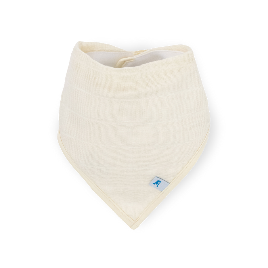 Little Unicorn Taupe Cross Bandana Bib 4 Pack ivory