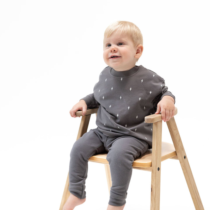 Angel Dear Lightning Bolt French Terry Baby Sweatshirt model