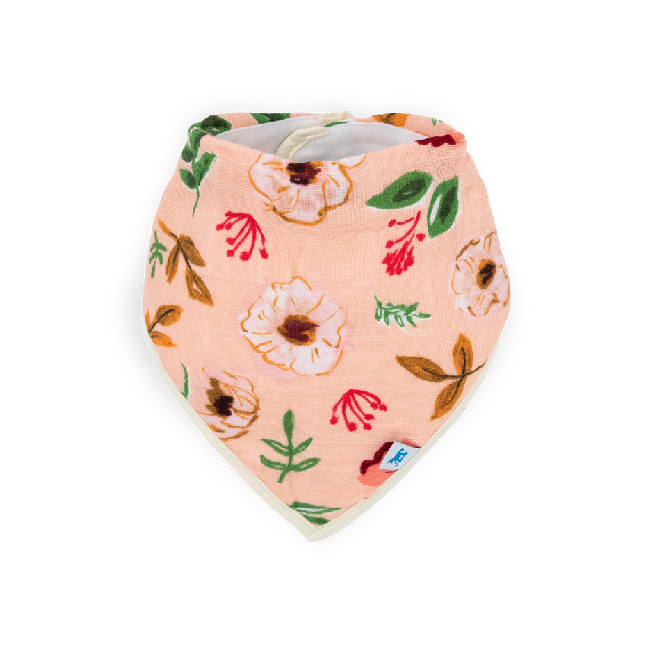 Little Unicorn Vintage Flower Bandana Bib 4 Pack pink floral