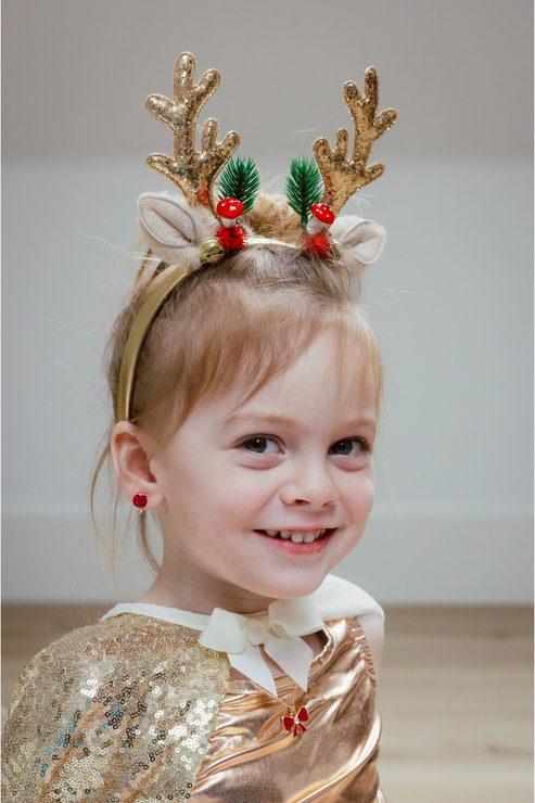 Great Pretenders Holiday Rudolph Headband model close
