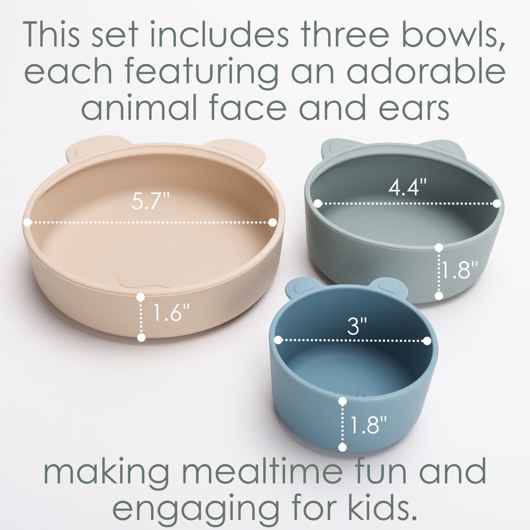 Ali+Oli Stackable Snack Bowl Set sizes