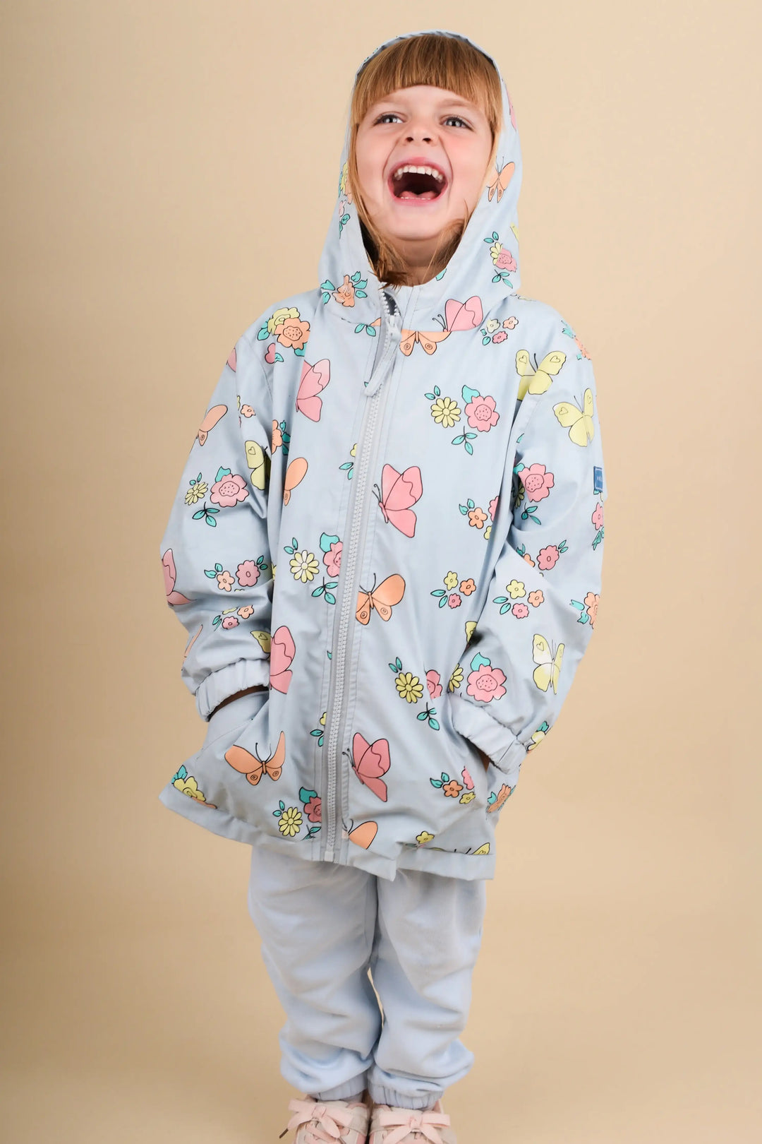Flower and Butterfly Color Changing Raincoat