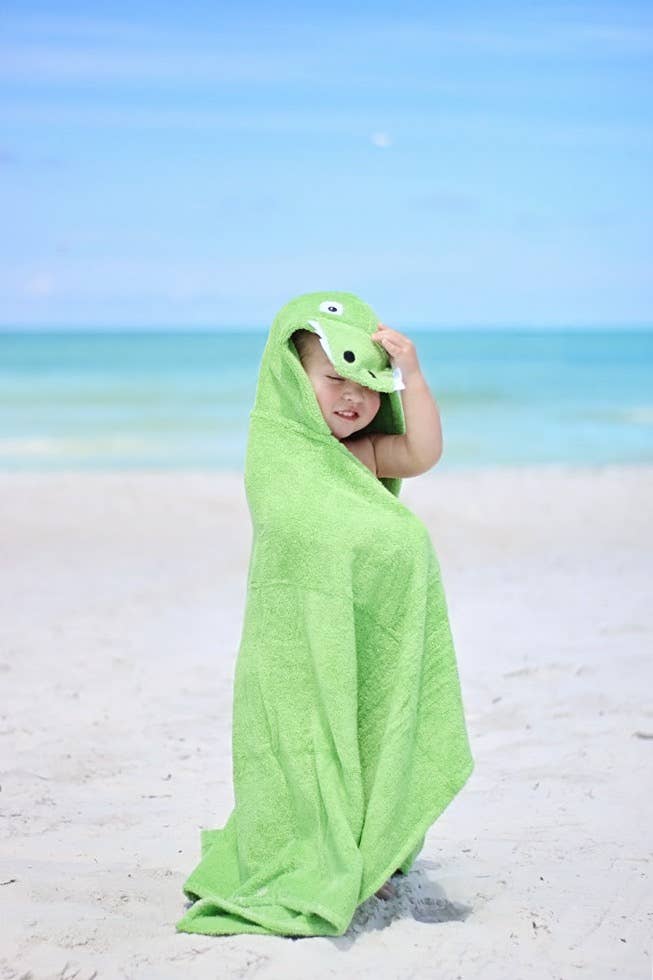Yikes Twins Alligator Hooded Towel beach