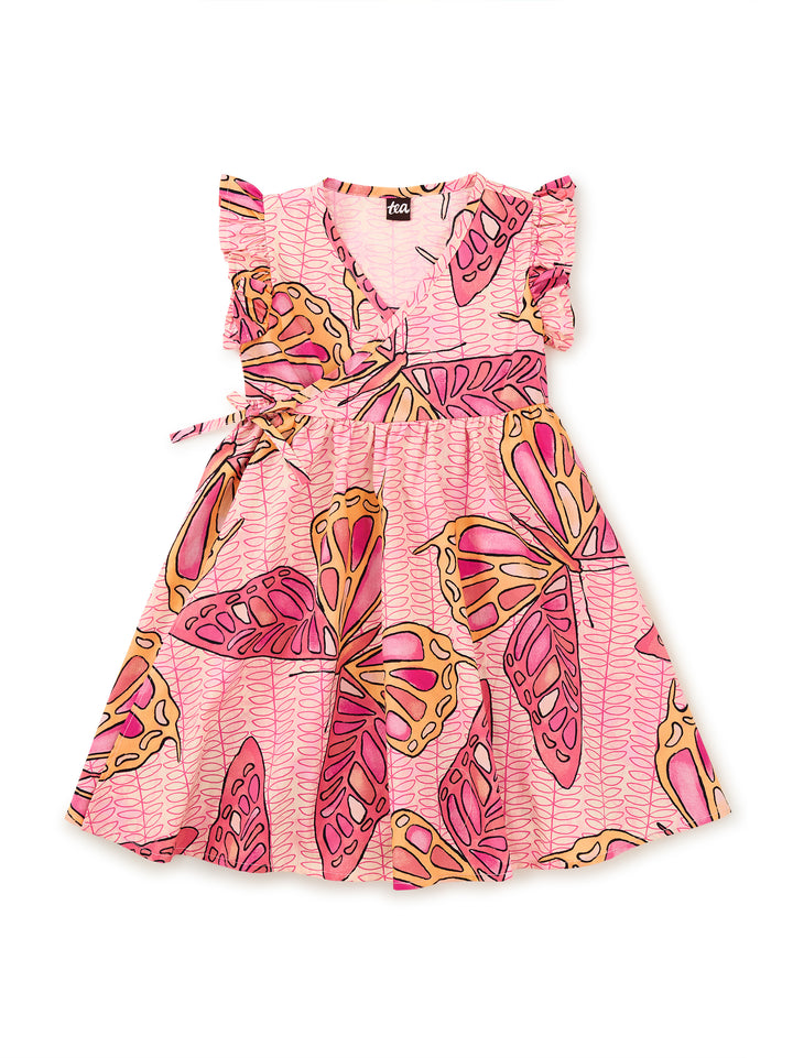 Tea Collection Batik Butterfly Full Sweep Wrap Dress