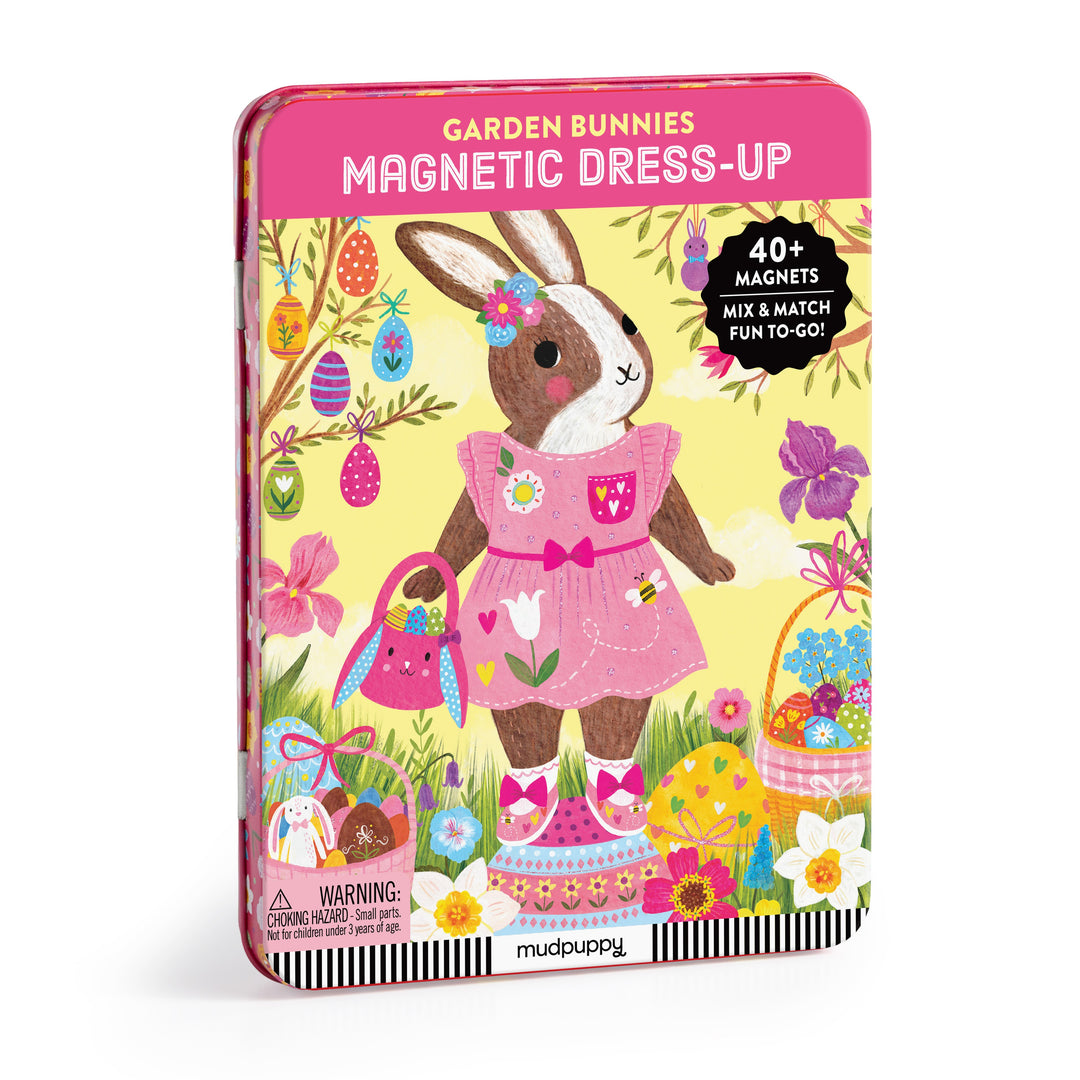 Mudpuppy Garden Bunnies Magnet Tin Figure