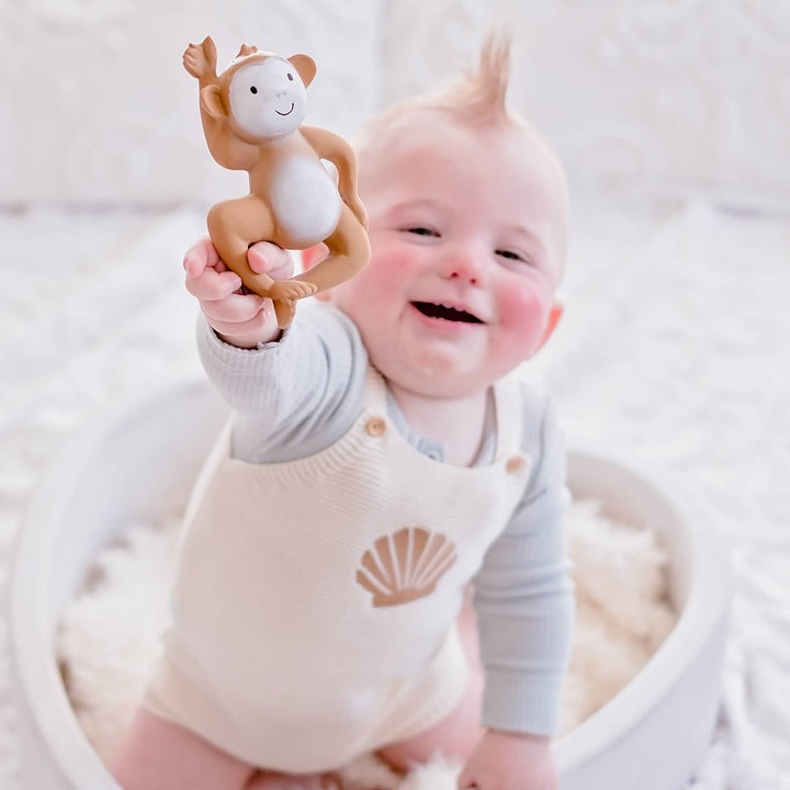 Tikiri Natural  Rubber Monkey Rattle and Teether model