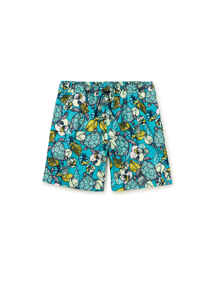 Tea Collection Turtle Floral Swim Trunks