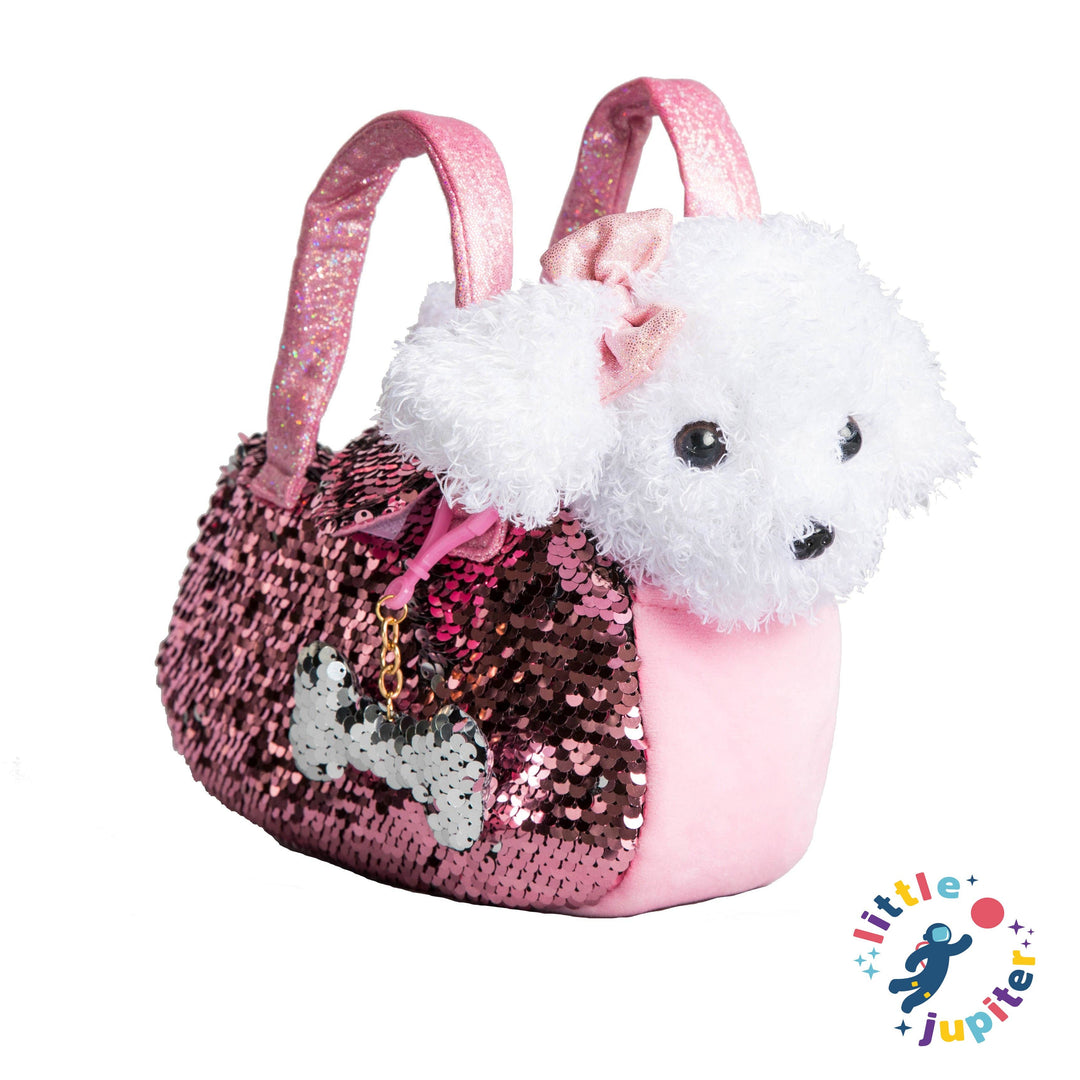 Little Jupiter Sequined Labradoodle Dog in Bag