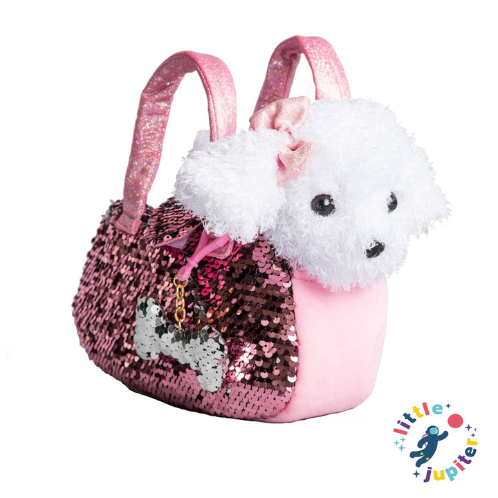Little Jupiter Sequined Labradoodle Dog in Bag