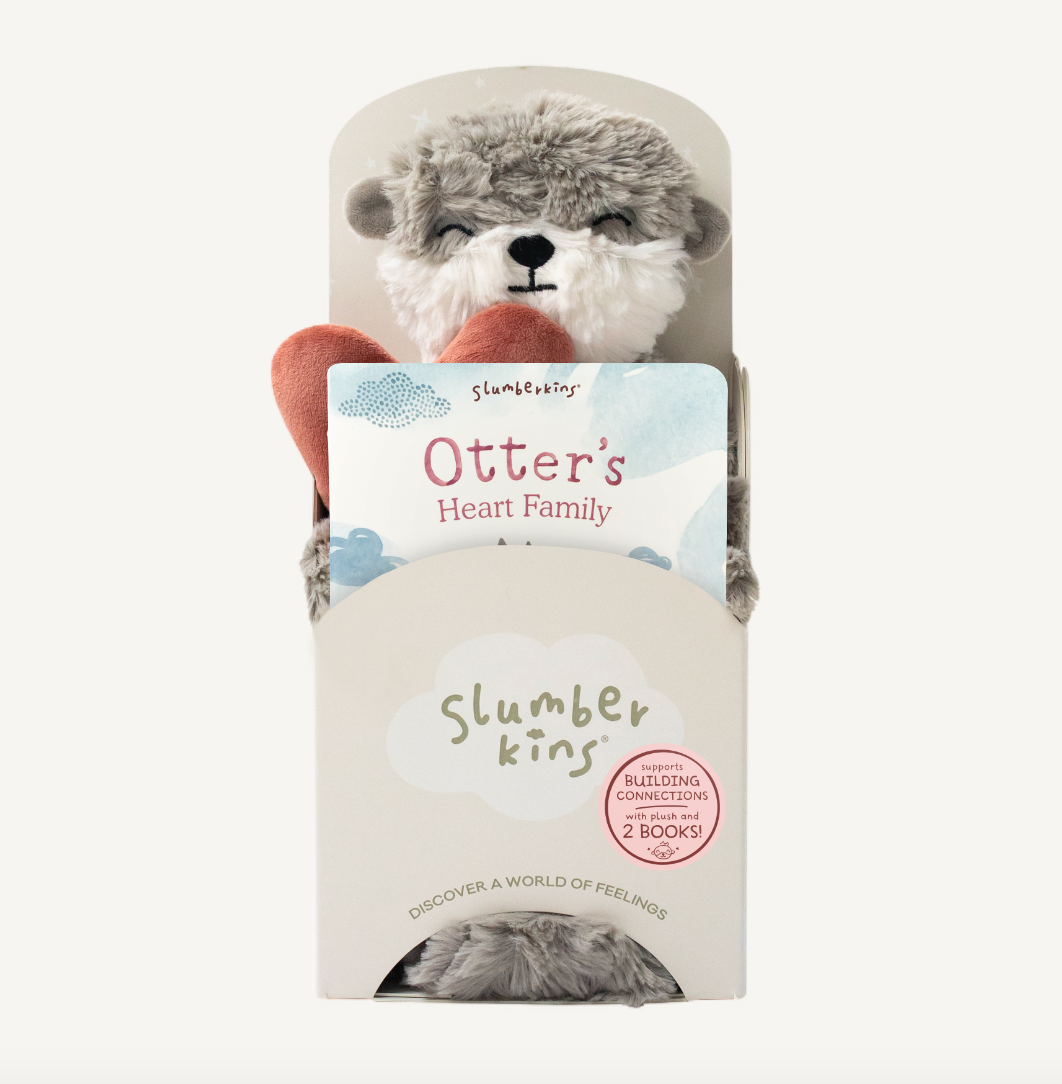 Slumberkins Otter's Building Connections Plush Snuggler Set package