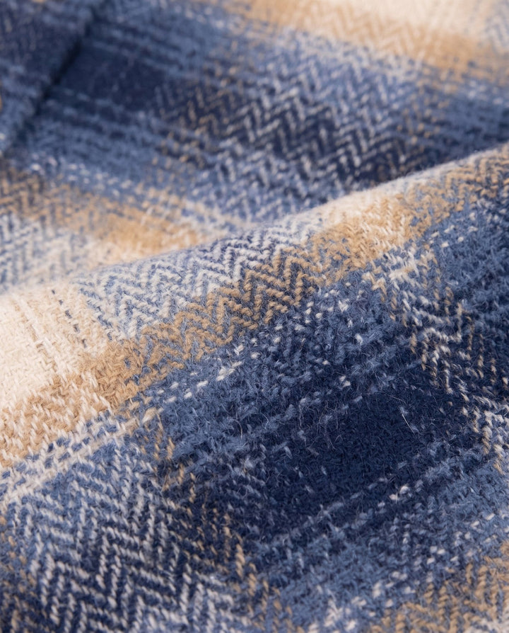 Appaman Blue Herringbone Glen Hooded Shirt swatch