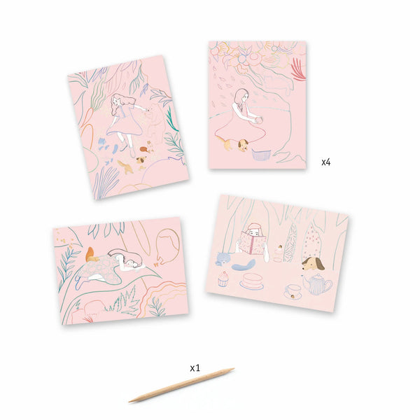 The Picnic Pastel Scratch Board Set contents