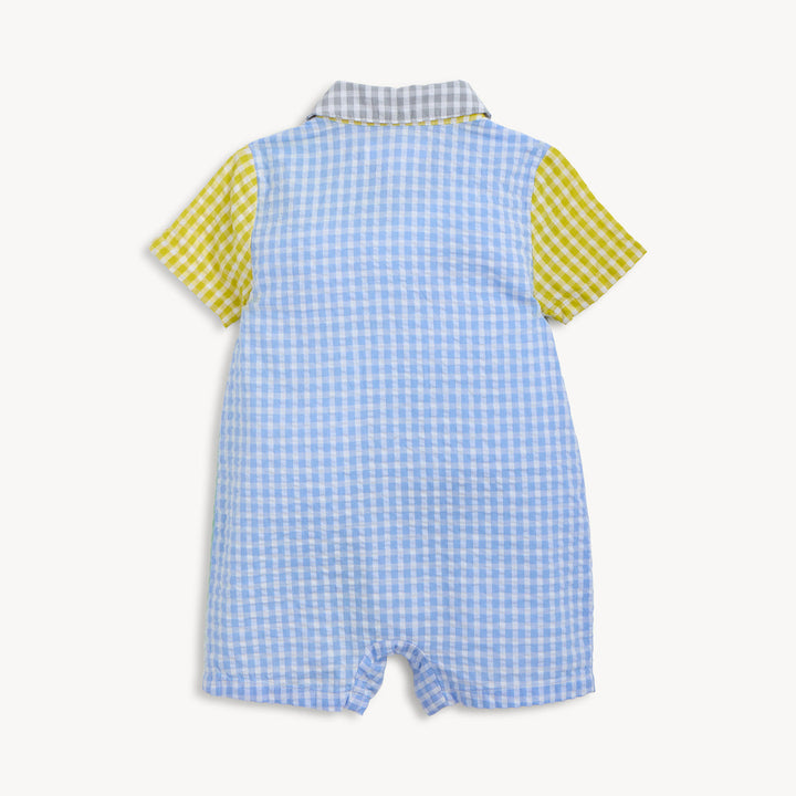 Magnetic Me Multi Gingham Short Romper back