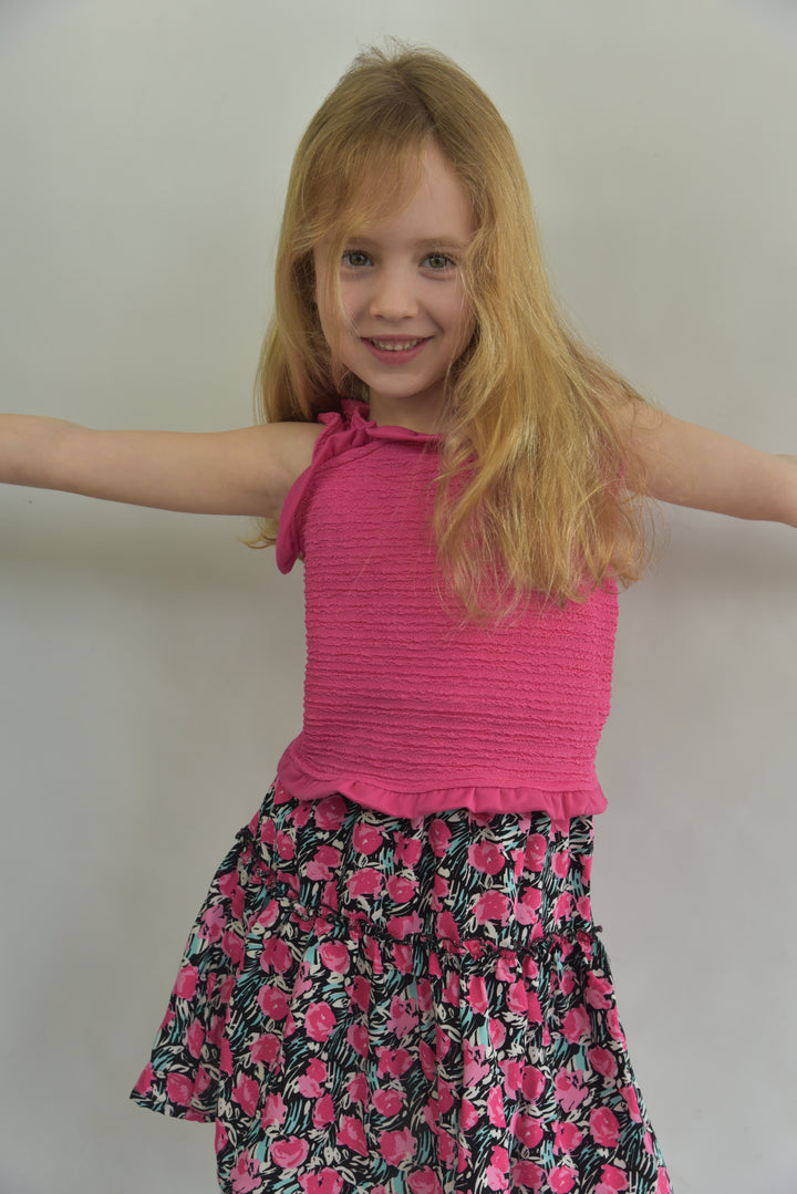 Area Code 407 Evelyn Floral Skirt Violet top model studio