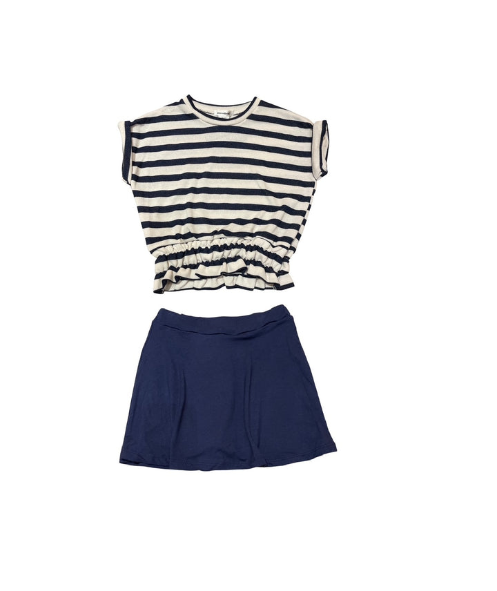 Area Code 407 Stef Striped Top & Skort Set